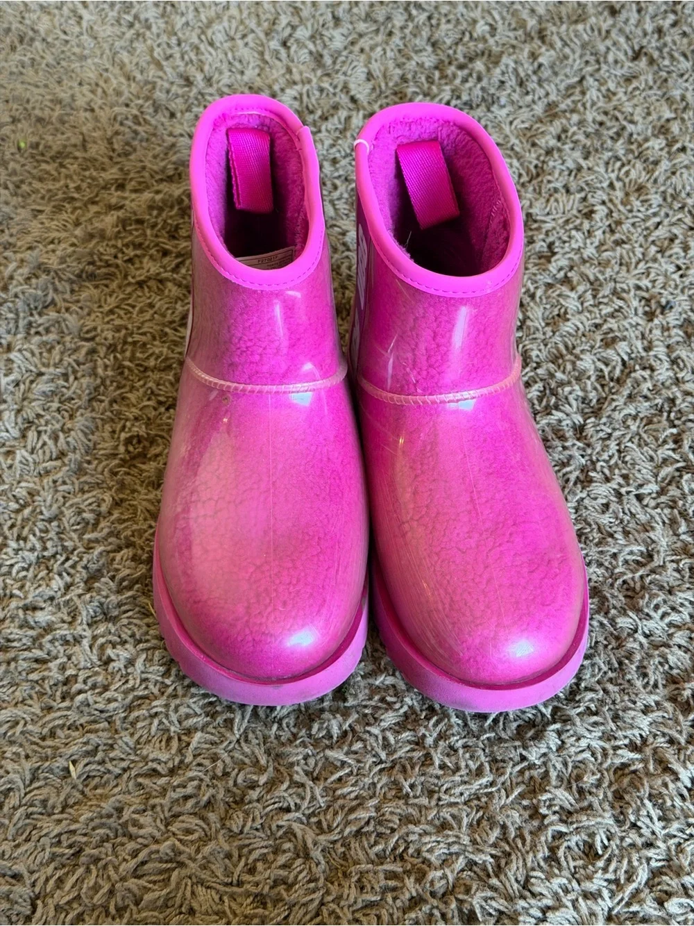 UGG Classic Clear Mini Pink Waterproof Boots Size 7